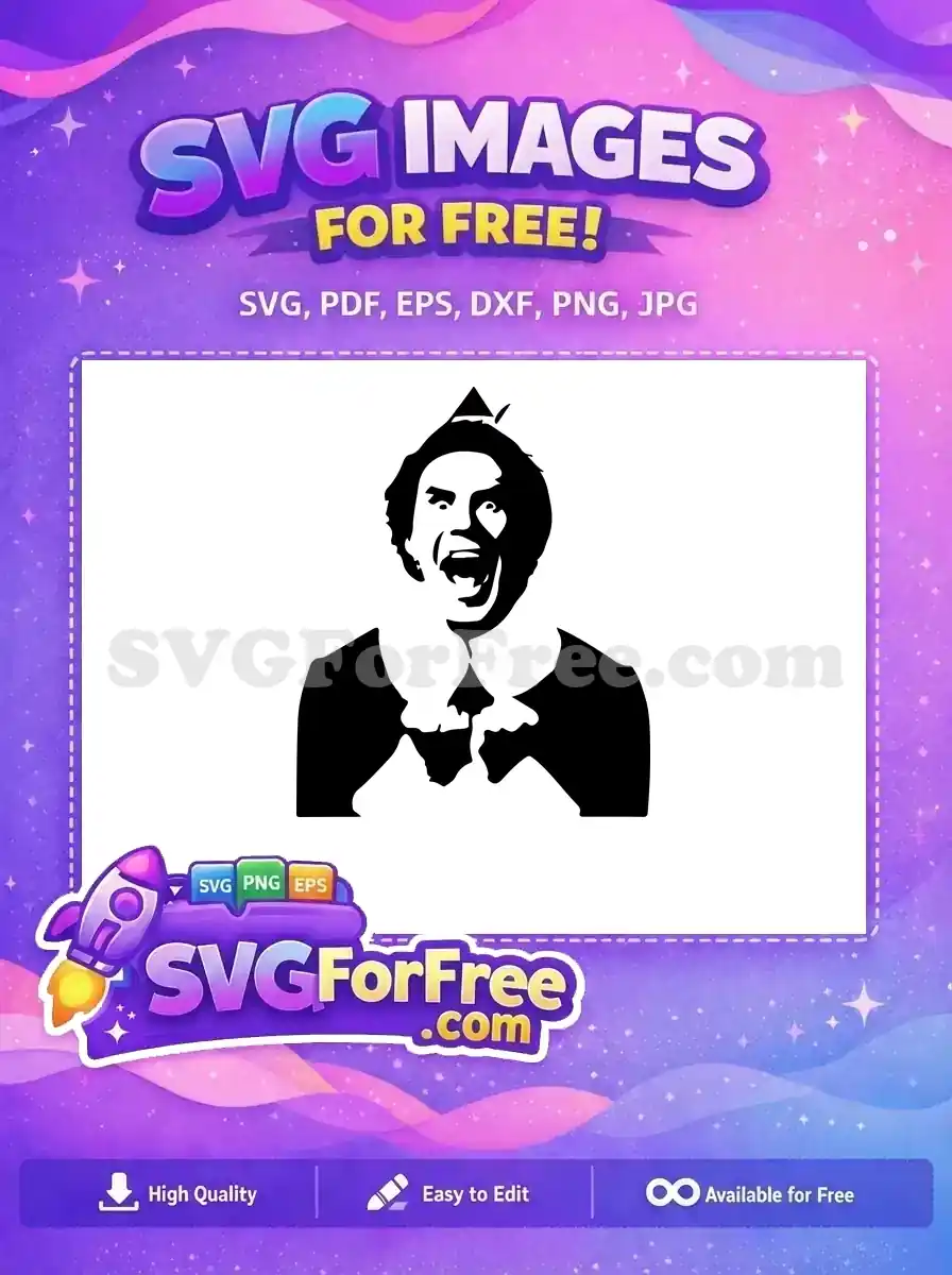 Free Shouting Free Green-Hat Elf Buddy's Musical Christmas Free SVG