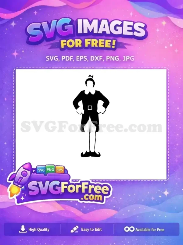 Free Buddy Elf Silhouette Free Hands-on-Hips Pose Elf Musical Christmas Free SVG Free Buddy Elf Silhouette Free Hands-on-Hips Pose Elf Musical Christmas Free SVG