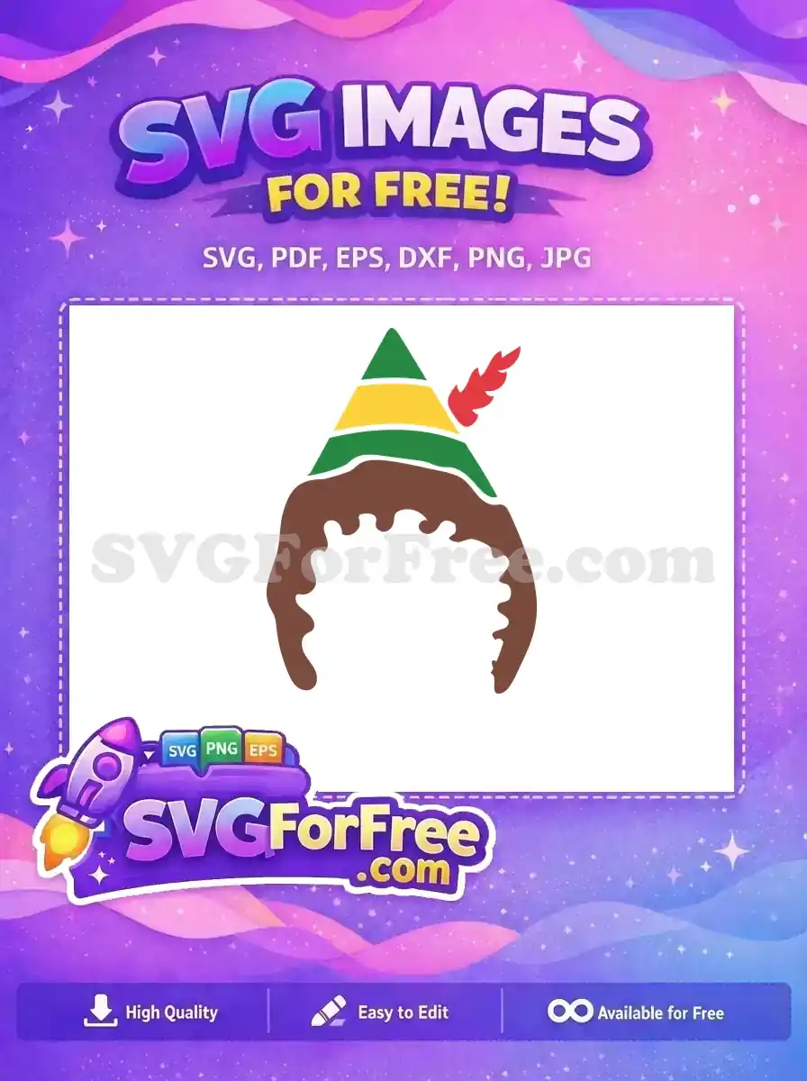 Free Elf-hat Free Brown-curls Elf Buddy's Musical Christmas Free SVG