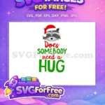 Free Raccoon Free Hug Elf Buddy's Musical Christmas Free SVG - Instant Download