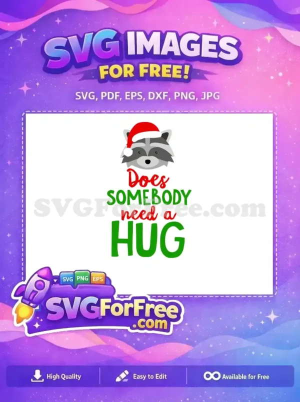 Free Raccoon Free Hug Elf Buddy's Musical Christmas Free SVG