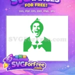 Free Green Buddy Elf Free Excited Shouting Face Musical Christmas Free SVG - Instant Download