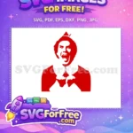 Free Red Free Excited Elf Buddy's Musical Christmas Free SVG - Instant Download