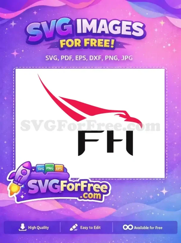 Free Red Flowing Eagle Free Bold Black FH Text Elon Musk Tesla Free SVG