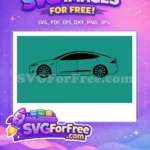 Free sleek black outline Free modern electric vehicle Tesla Model S Free SVG - Instant Download