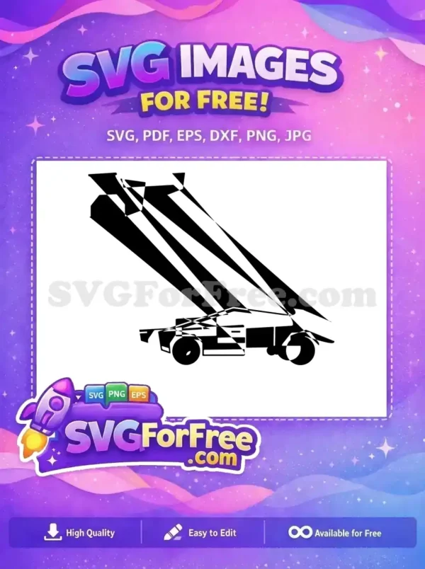 Free Abstract Geometric Free Black White Cybertruck Tesla Free SVG