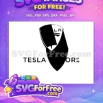 Free Black White Masked Free Tesla Shield Logo Elon Musk Car Free SVG - Instant Download