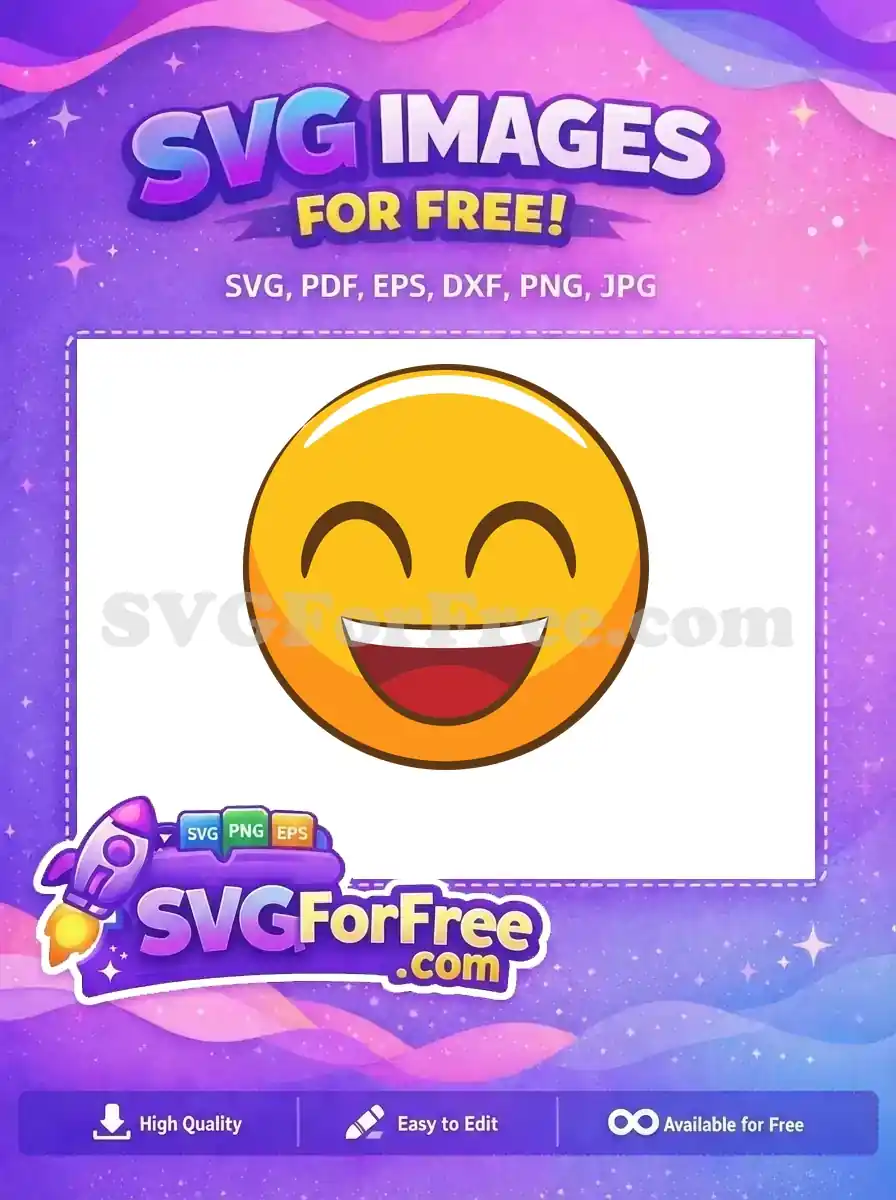 Free Happy Yellow Free Wide Mouth Emoji Free SVG