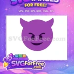 Free Purple Angry Expression Free Mischievous Horned Devil Emoji Free SVG - Instant Download