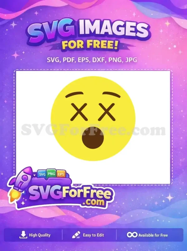 Free Yellow Dizzy Face Free X Eyes Shocked Emoji Free SVG