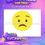 Free yellow sad face Free downturned mouth Emoji Free SVG - Instant Download