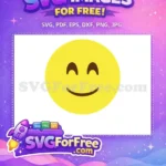 Free Happy Yellow Free Smiling Face Emoji SVG Free SVG - Instant Download