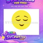 Free Blissful Yellow Face Free Gentle Smile Closed Eyes Emoji Free SVG - Instant Download