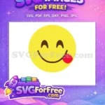 Free Zany Free Red Tongue Emoji Free SVG - Instant Download