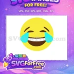 Free Yellow Crying Free Joyful Laughing Emoji Free SVG - Instant Download