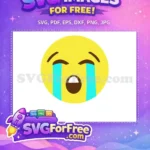 Free Yellow Crying Free Blue Tears Mouth Emoji Free SVG - Instant Download