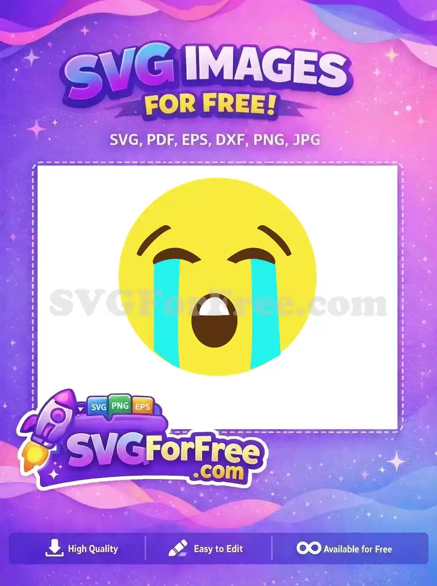 Free Yellow Crying Free Blue Tears Mouth Emoji Free SVG