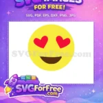 Free Yellow Face Free Red Heart Eyes Loving Emoji Free SVG - Instant Download