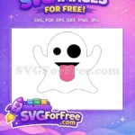 Free Winking Ghost Free Pink Tongue Emoji Free SVG - Instant Download