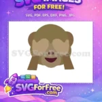 Free Brown Free Covered Eyes No Evil Emoji Free SVG - Instant Download