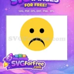 Free Yellow Sad Face Free Frowning Black Eyes Emoji Free SVG - Instant Download