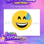 Free Happy Laughing Emoji Free Blue Sweat Drop Funny Free SVG - Instant Download