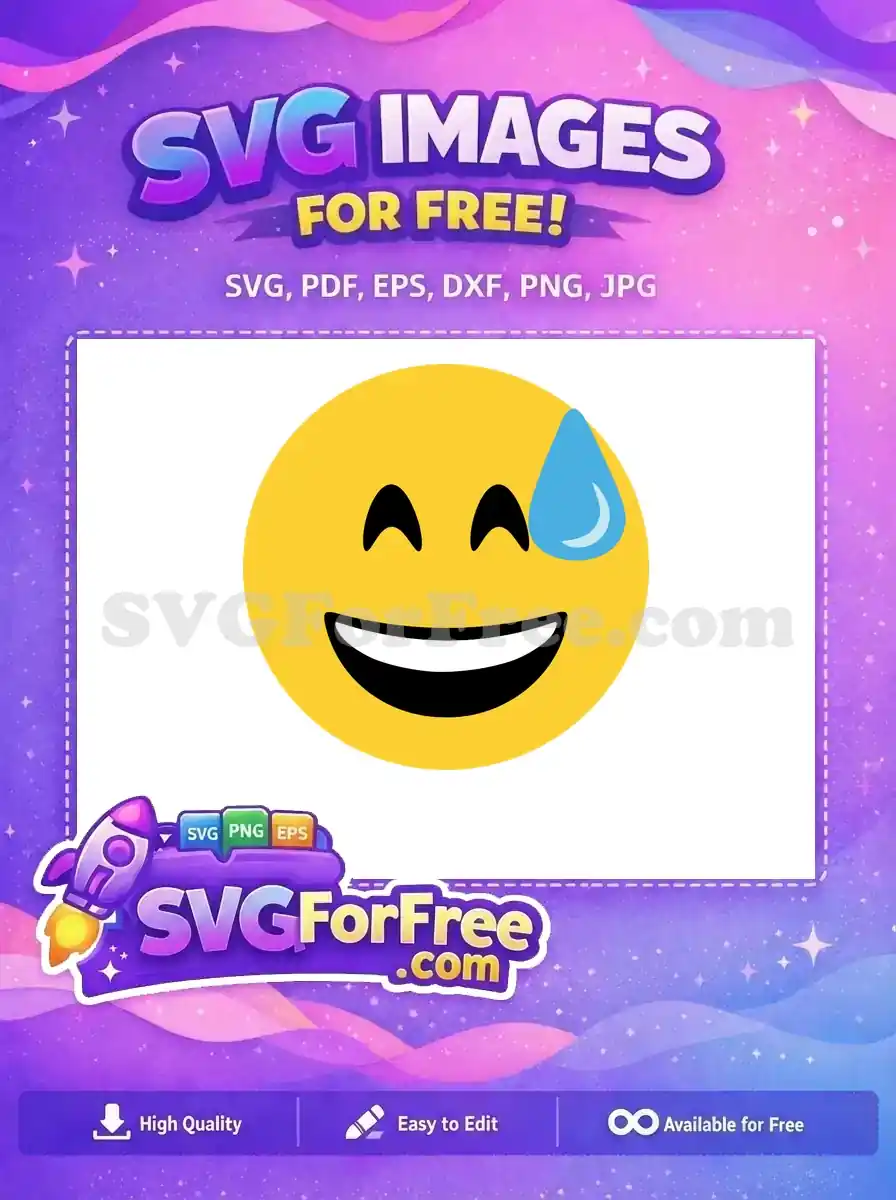 Free Happy Laughing Emoji Free Blue Sweat Drop Funny Free SVG