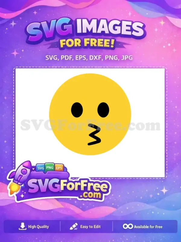 Free Yellow Kissing Face Free Puckered Lips Emoji Free SVG