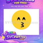 Free Yellow Closed Eyes Free Pucker Lips Kissing Cute Expression Free SVG - Instant Download
