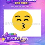 Free Yellow Kissing Face Free Pucker Lips Expression Romantic Emoji Free SVG - Instant Download