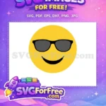 Free Yellow Sunglasses Free Happy Smile Emoji Free SVG - Instant Download