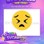 Free Tired Yellow Face Free Sad Downturned Mouth Emoji Free SVG - Instant Download