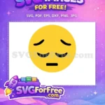 Free Sad Yellow Face Free Closed Eyes Flat Mouth Emoji Free SVG - Instant Download