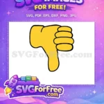Free Yellow Thumbs Down Hand Free Negative Dislike Expression Emoji Free SVG - Instant Download