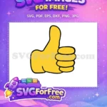Free Yellow Thumbs Up Free Happy Gesture Emoji Style Free SVG - Instant Download