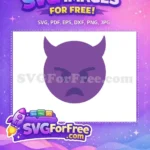 Free Angry Purple Devil Free Horned Face Emoji Free SVG - Instant Download