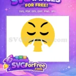 Free Angry Yellow Face Free Steaming Nose Emoji Free SVG - Instant Download