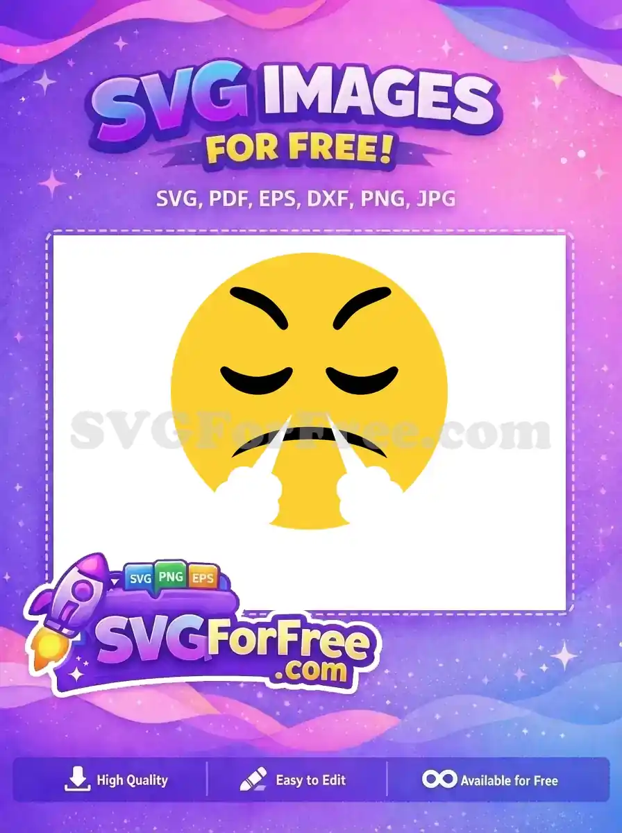 Free Angry Yellow Free Steam Nose Emoji SVG Free SVG