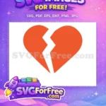 Free Orange Broken Heart Free Jagged Split Love Emoji Free SVG - Instant Download