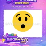 Free Surprised Yellow Free Wide Open Mouth Emoji Free SVG - Instant Download