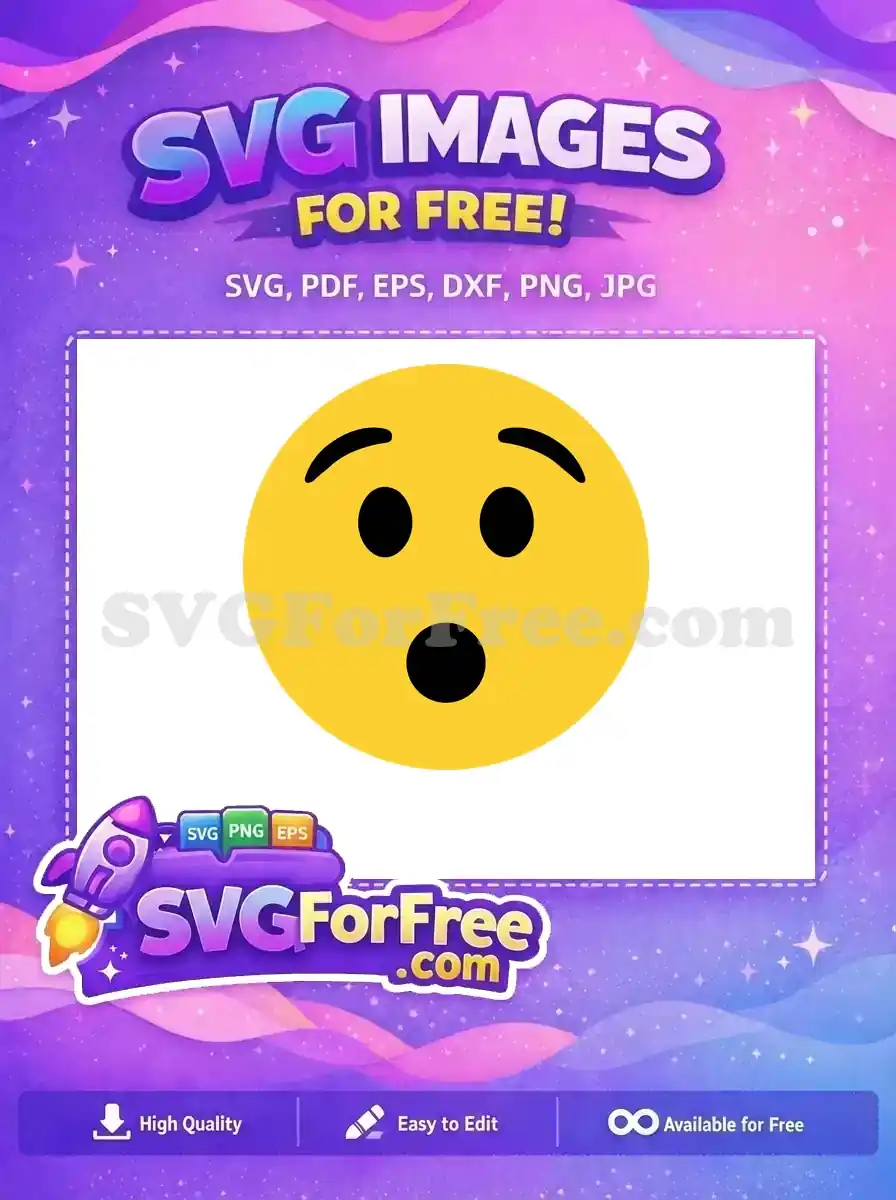 Free Surprised Yellow Free Wide Open Mouth Emoji Free SVG