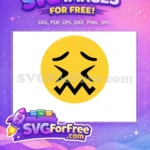 Free Grimacing Yellow Emoji Free Squinted Zigzag Face Design Free SVG - Instant Download