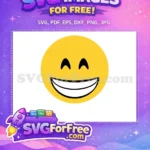 Free Yellow Smiling Free Wide Grin Happy Emoji Free SVG - Instant Download