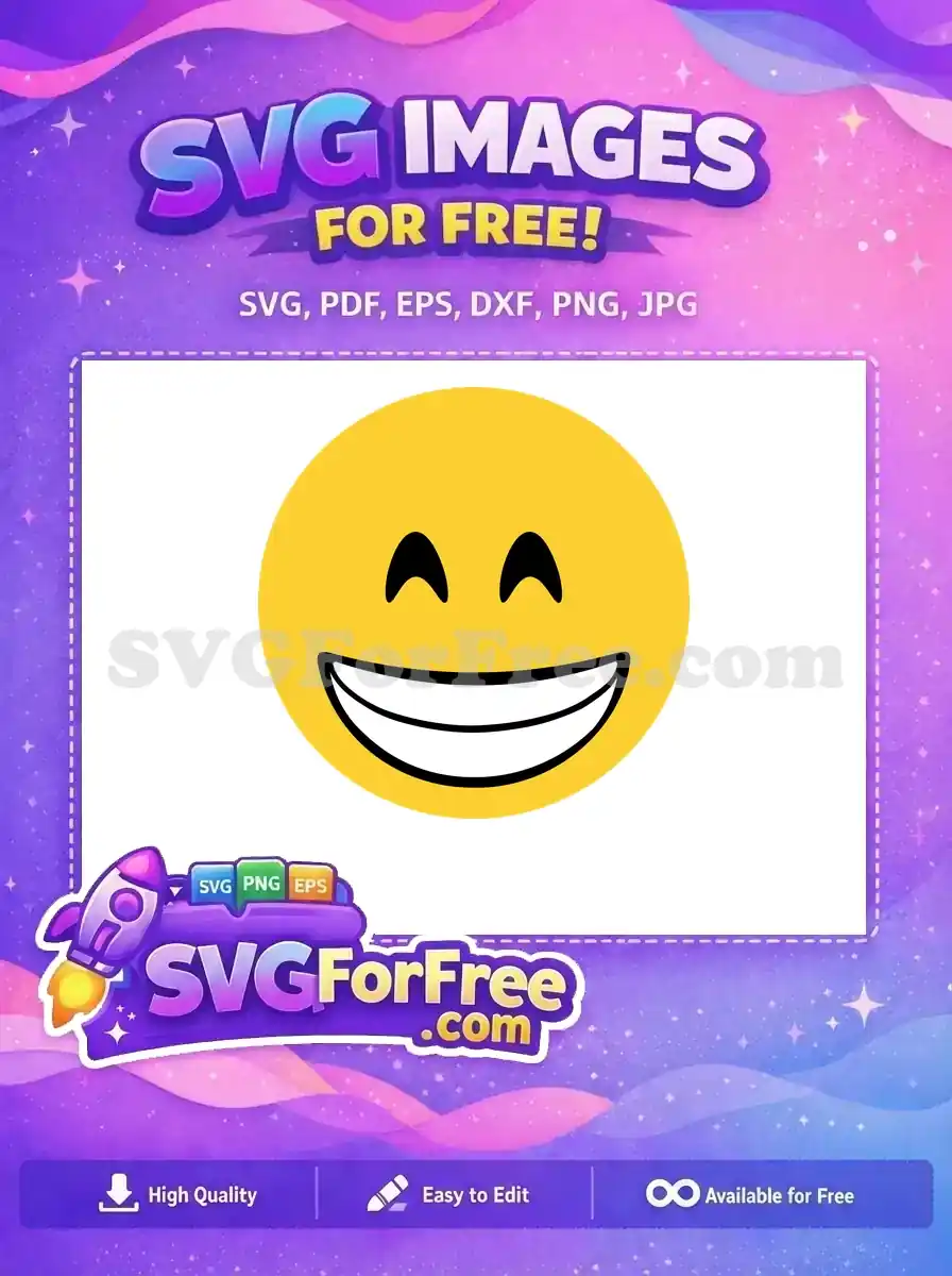 Free Yellow Smiling Free Wide Grin Happy Emoji Free SVG