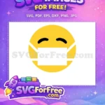 Free Sad Face Emoji Free White Masked Health Protection Free SVG - Instant Download