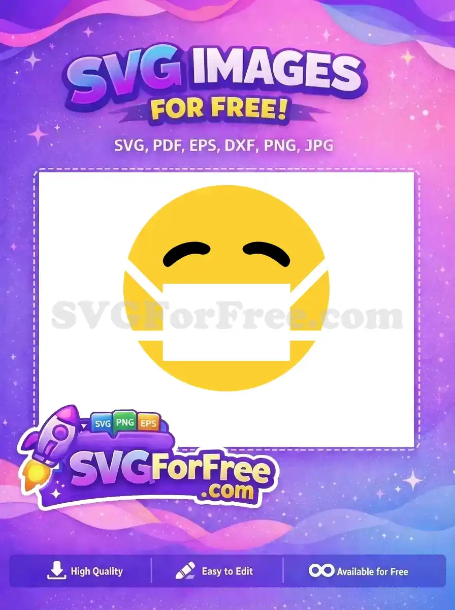 Free Sad Face Emoji Free White Masked Health Protection Free SVG