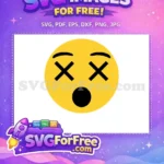 Free Dizzy Yellow Face Free Shocked Open Mouth Emoji Character Free SVG - Instant Download