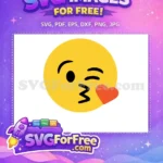 Free Winking Kissy Face Free Red Heart Love Romance Cute Emoji Free SVG - Instant Download