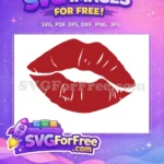 Free Red Lipprint Free Kiss Mark Love Emoji Free SVG - Instant Download