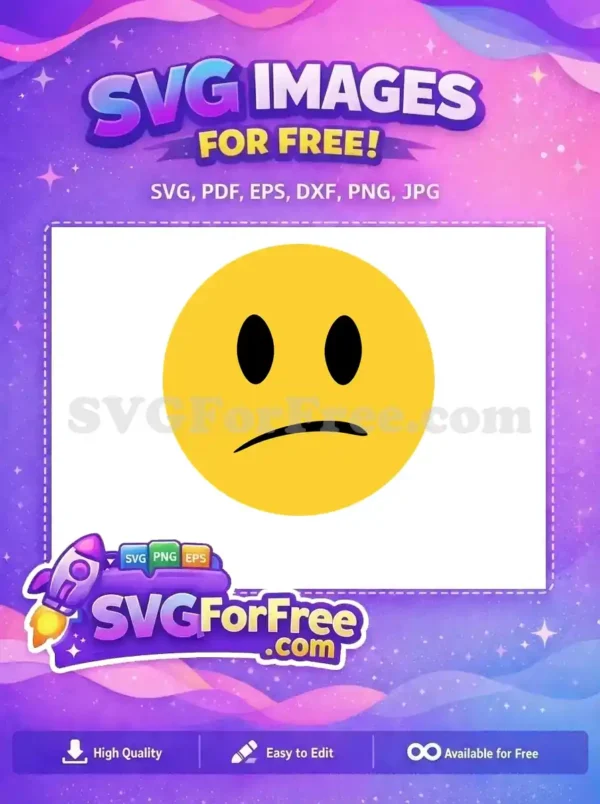 Free Yellow Sad Face Free Black Eyes Emoji Expression Free SVG